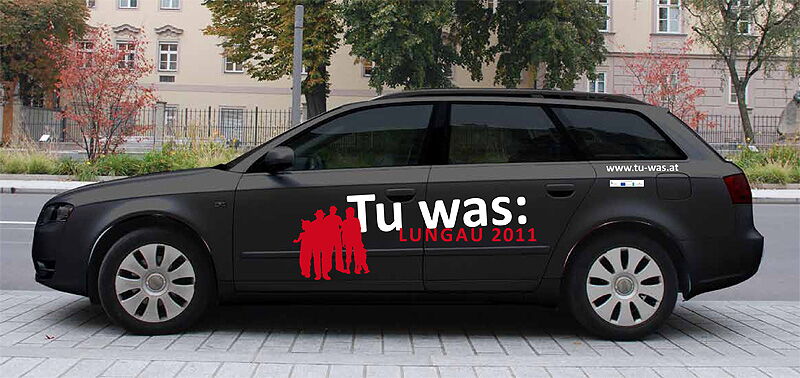 "Tu was, dann tut sich was", Sozialfestival im Lungau  Autobeschriftung